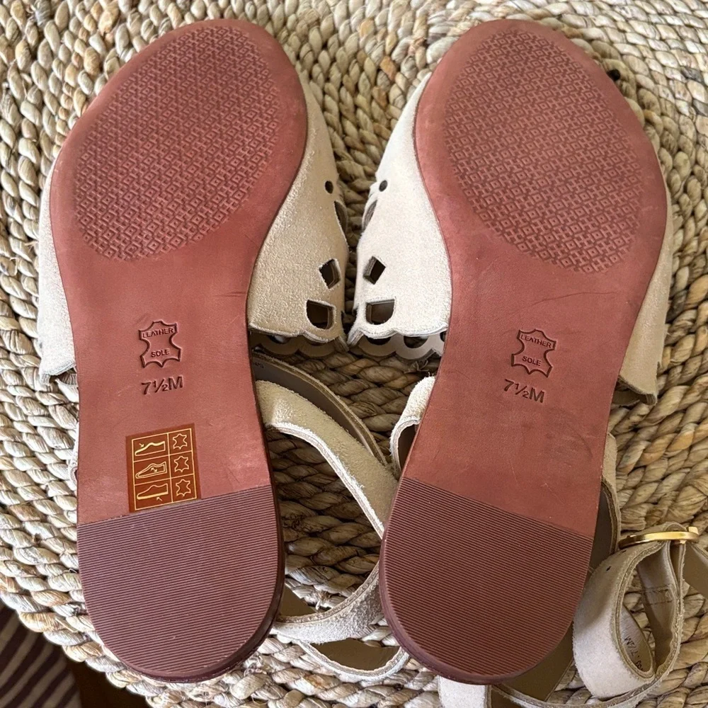Tory Burch May Laser Cut Flat Sandals 7.5